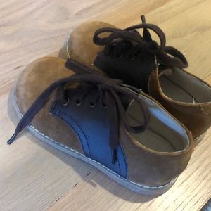 Baby boy leather saddle shoes